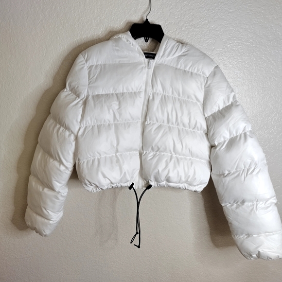 Pretty Little Things Crop Puffer Full Zip Jacket Sz 6 - Picture 1 of 6